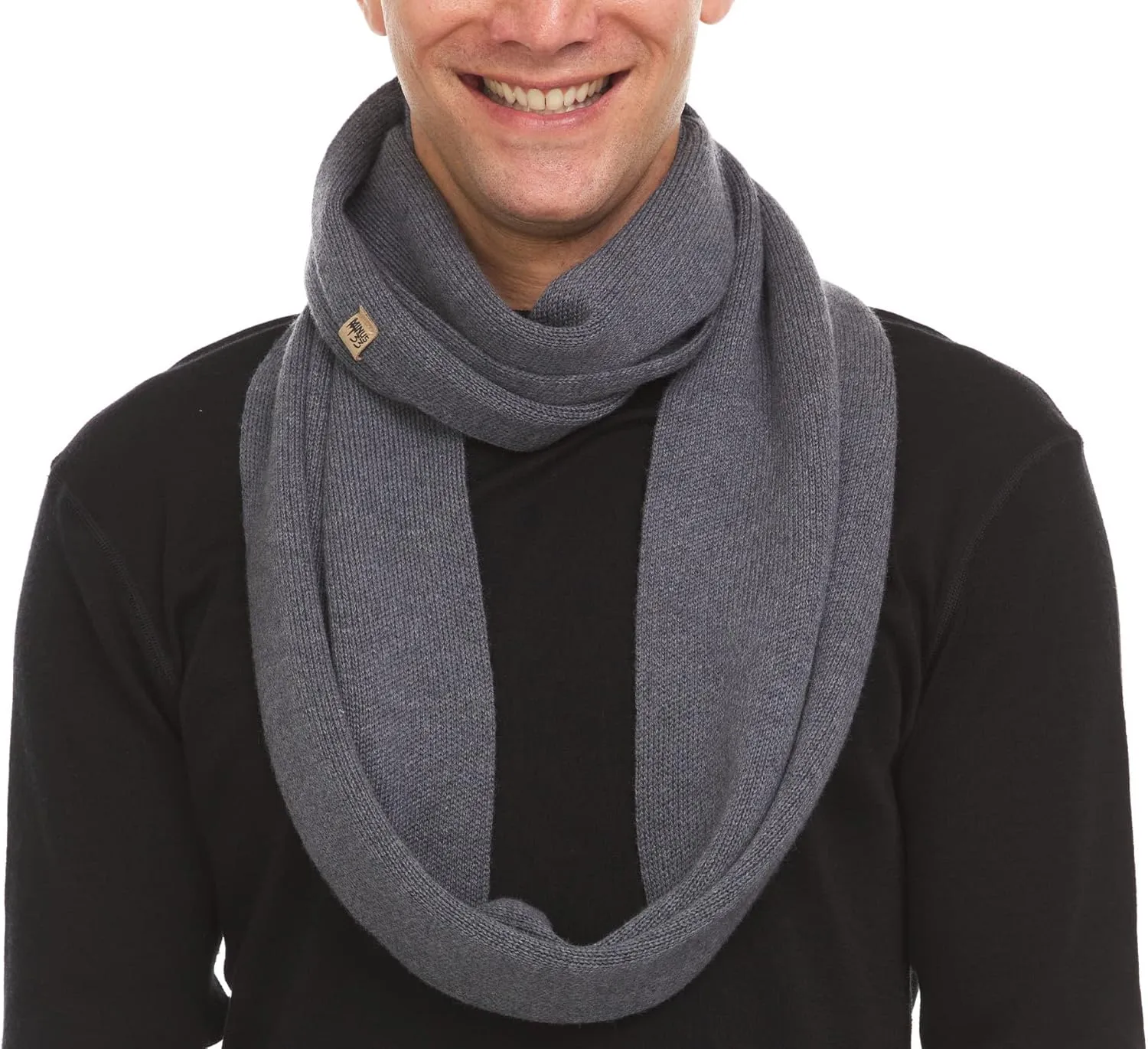 100% Merino Wool Everyday Knit Infinity Scarf - Winter Loop Scarf - Midweight Scarves for Women and Men