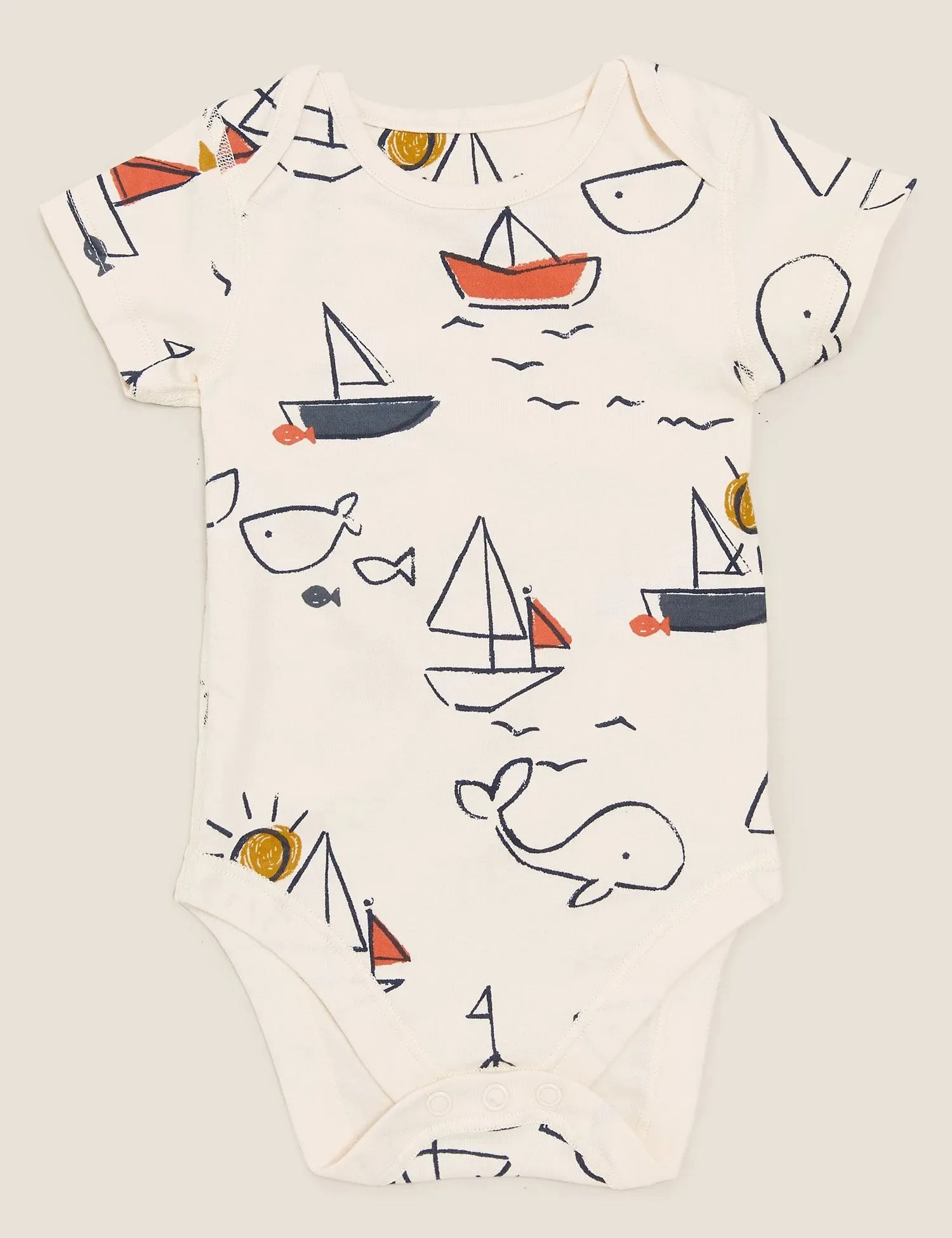 5pk Pure Cotton Printed Bodysuits