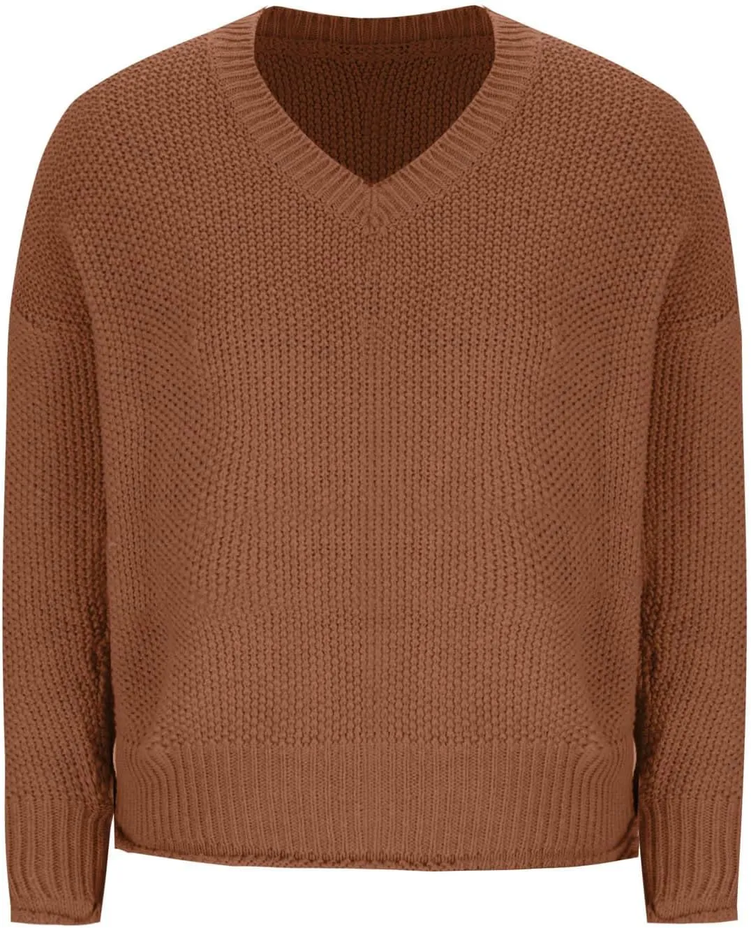 Cable Knit Winter Warm Sweater for Women, Long Sleeve V-Neck Casual Pullover Solid Color Chunky Baggy Sweaters Top