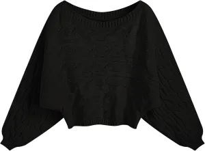 CIDER Women’s Boat Neck Dolman Sleeve Knit Sweater Fall Trendy Sweater Pullover Tops Jumper