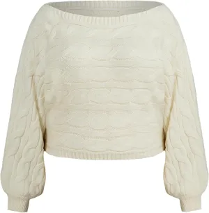 CIDER Women’s Boat Neck Dolman Sleeve Knit Sweater Fall Trendy Sweater Pullover Tops Jumper
