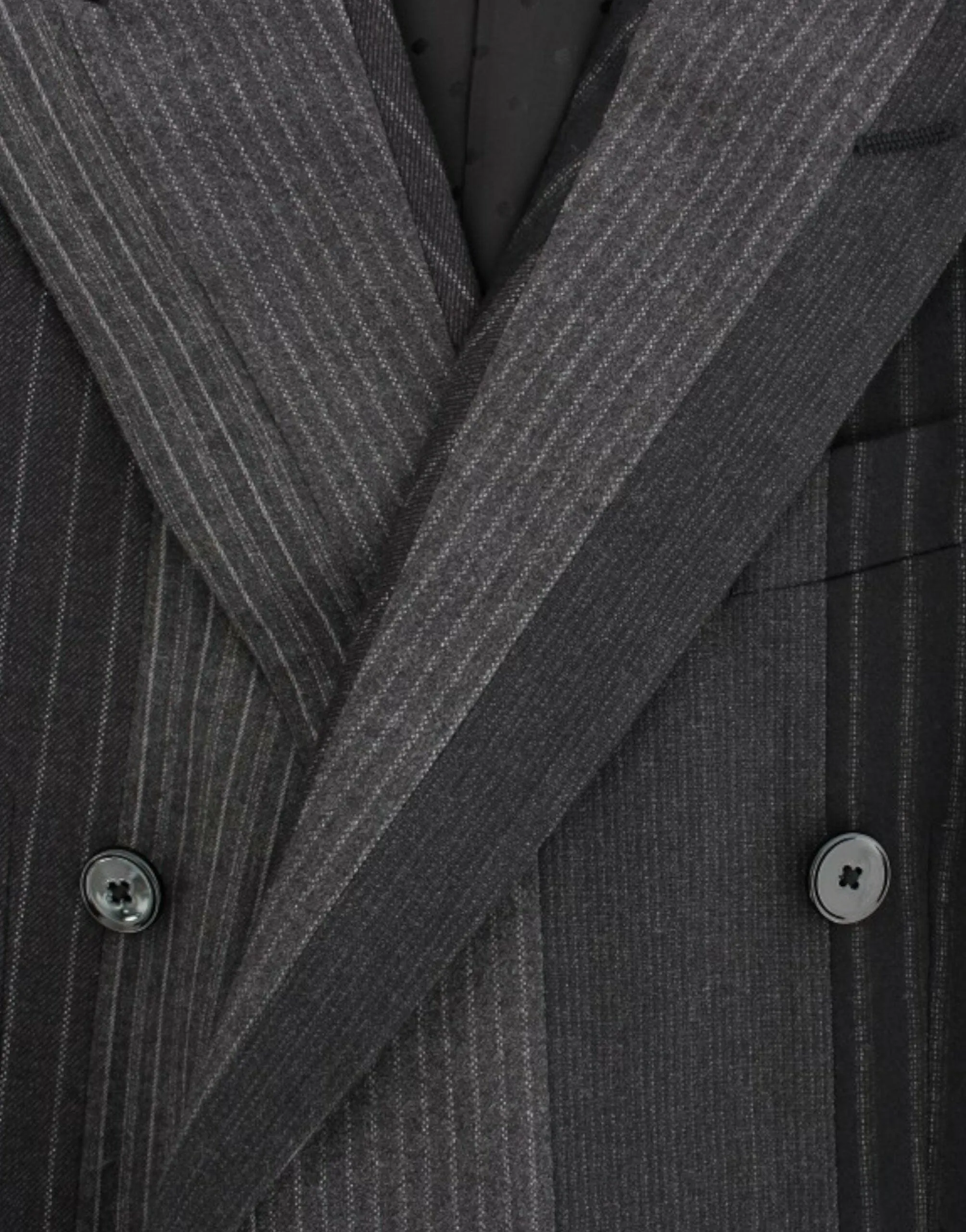 Dolce & Gabbana Gray striped wool stretch blazer