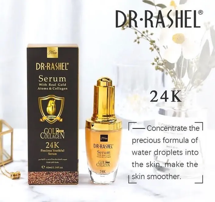 Dr Rashel 24K Gold Atoms Collagen Serum Moisturizing Nourishing Whitening Fading Dark Serum