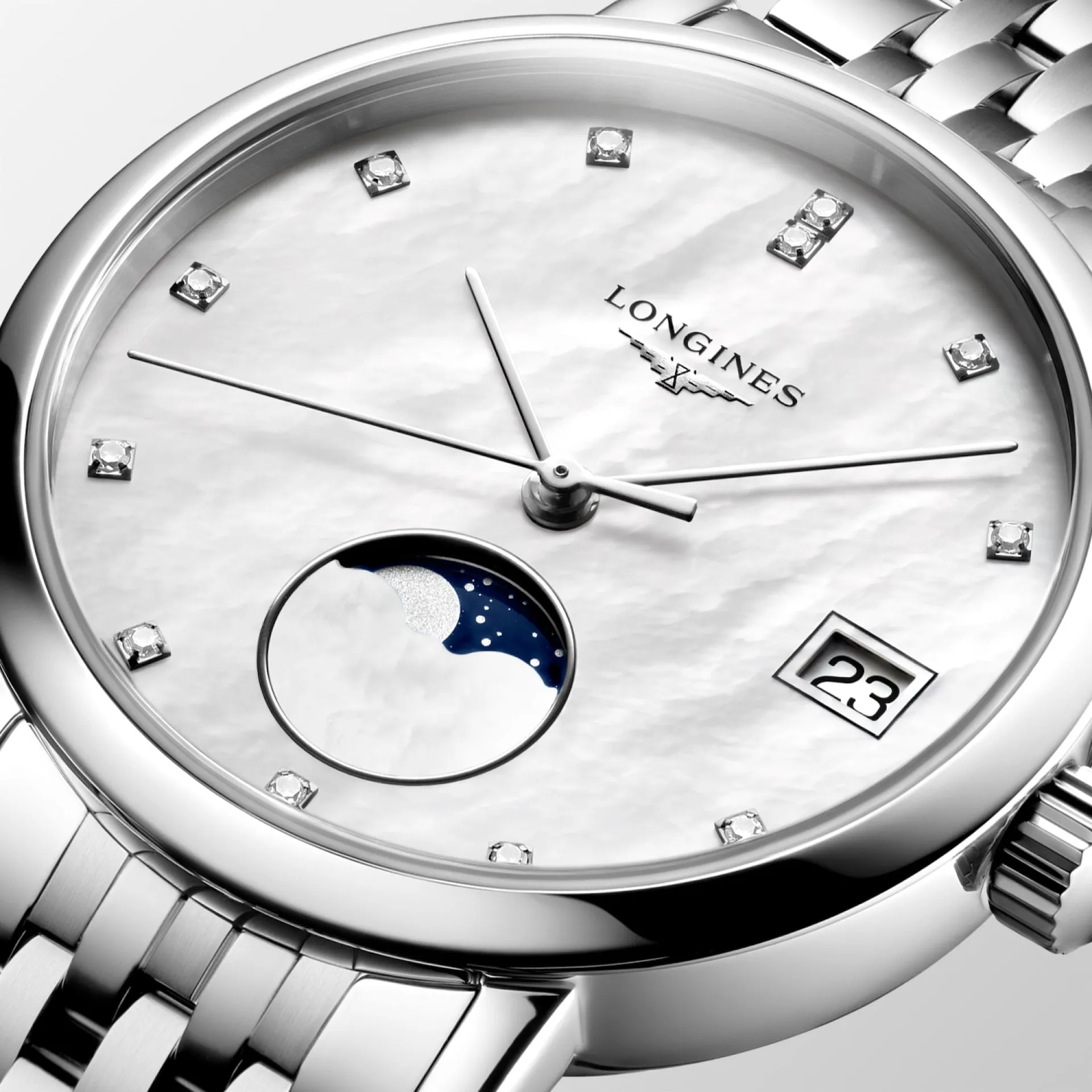 Elegant Collection Mother of Pearl Moon Phase 30mm