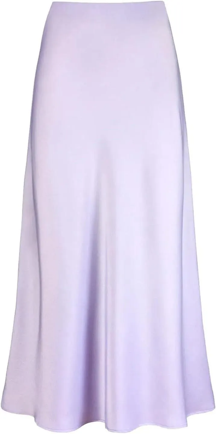 Elegant Satin High Waisted Fishtail Skirt Women's Irregular Bag Hip Ruffle Swing Pleated Long Skirt