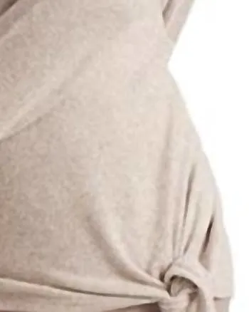 Ellie Side Tie Kashmira Sweater in Oatmeal | Oatmeal
