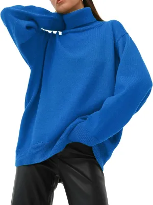 GAOJU Women's Oversized Turtleneck Sweater 2023 Fall Winter Trendy Knit Pullover Long Pullover Sweater Dress