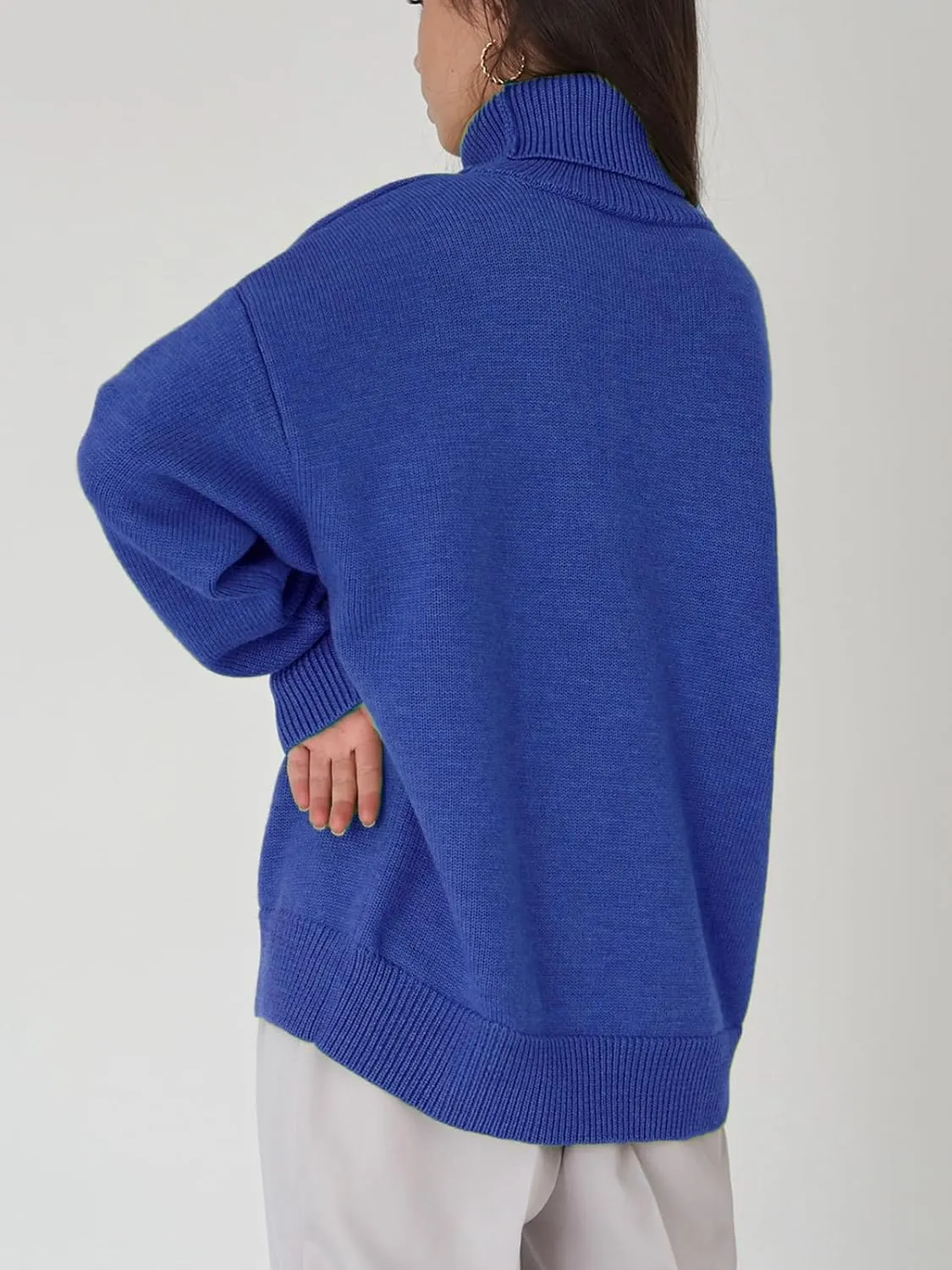 GAOJU Women's Oversized Turtleneck Sweater 2023 Fall Winter Trendy Knit Pullover Long Pullover Sweater Dress