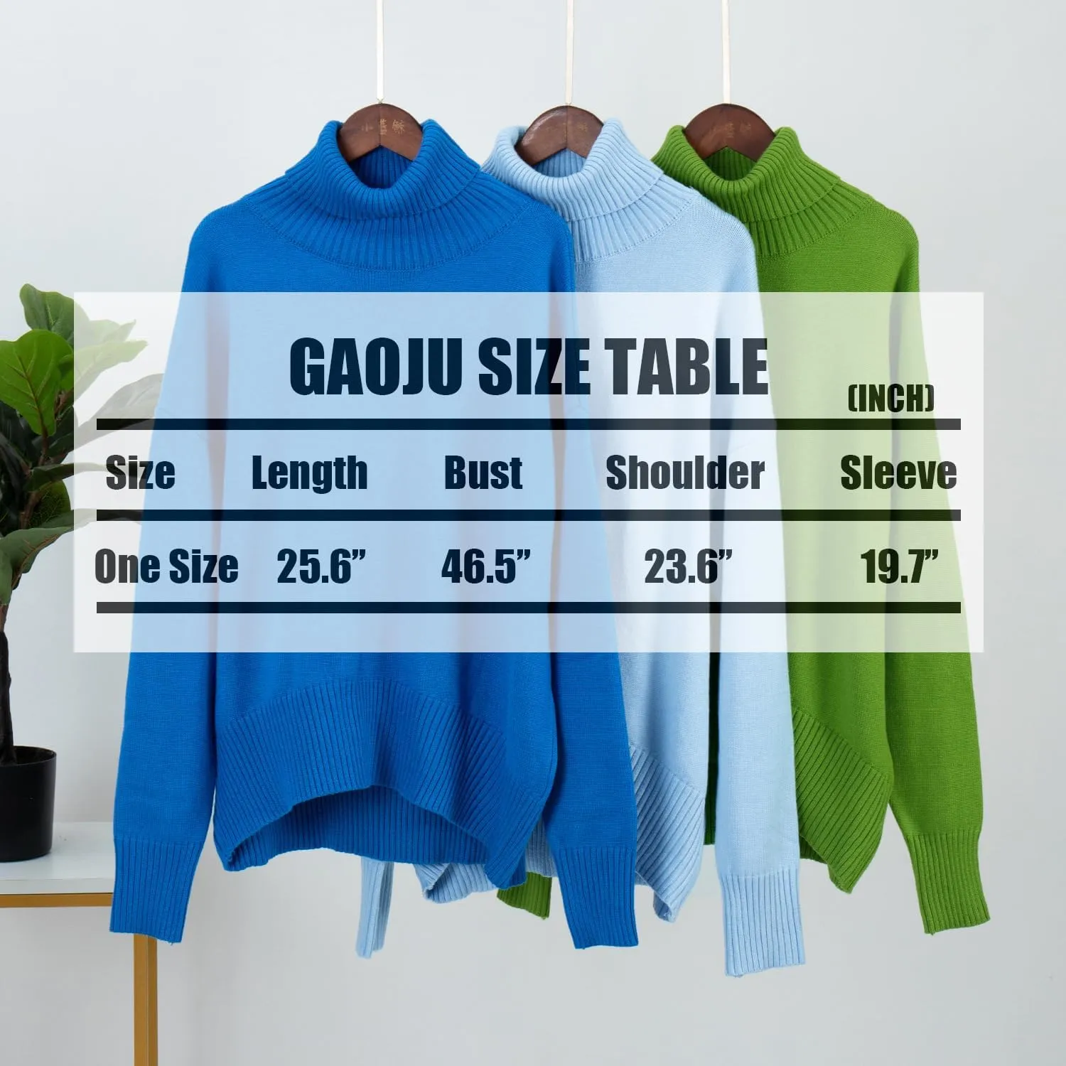GAOJU Women's Oversized Turtleneck Sweater 2023 Fall Winter Trendy Knit Pullover Long Pullover Sweater Dress