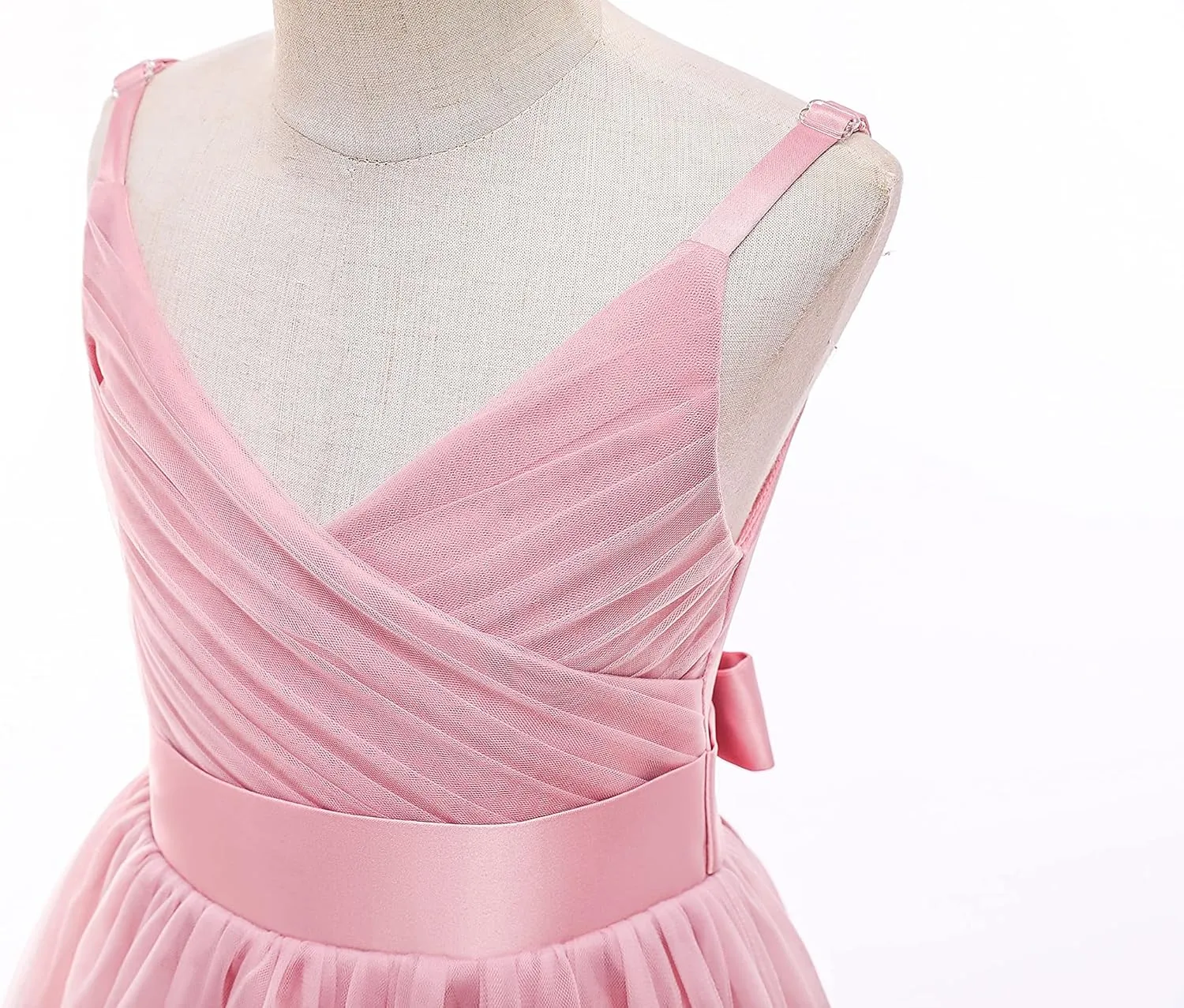 Glamulice Flower Girls Spaghetti Strap Tulle Dress Long A Line Wedding Pageant Dresses Princess Birthday Party Ball Gown