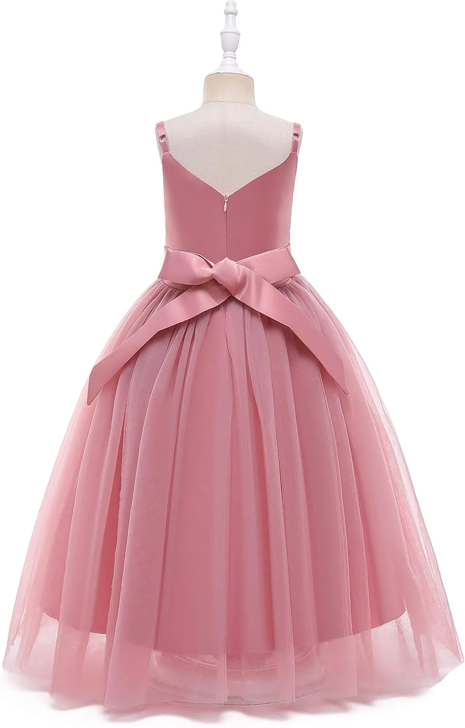 Glamulice Flower Girls Spaghetti Strap Tulle Dress Long A Line Wedding Pageant Dresses Princess Birthday Party Ball Gown