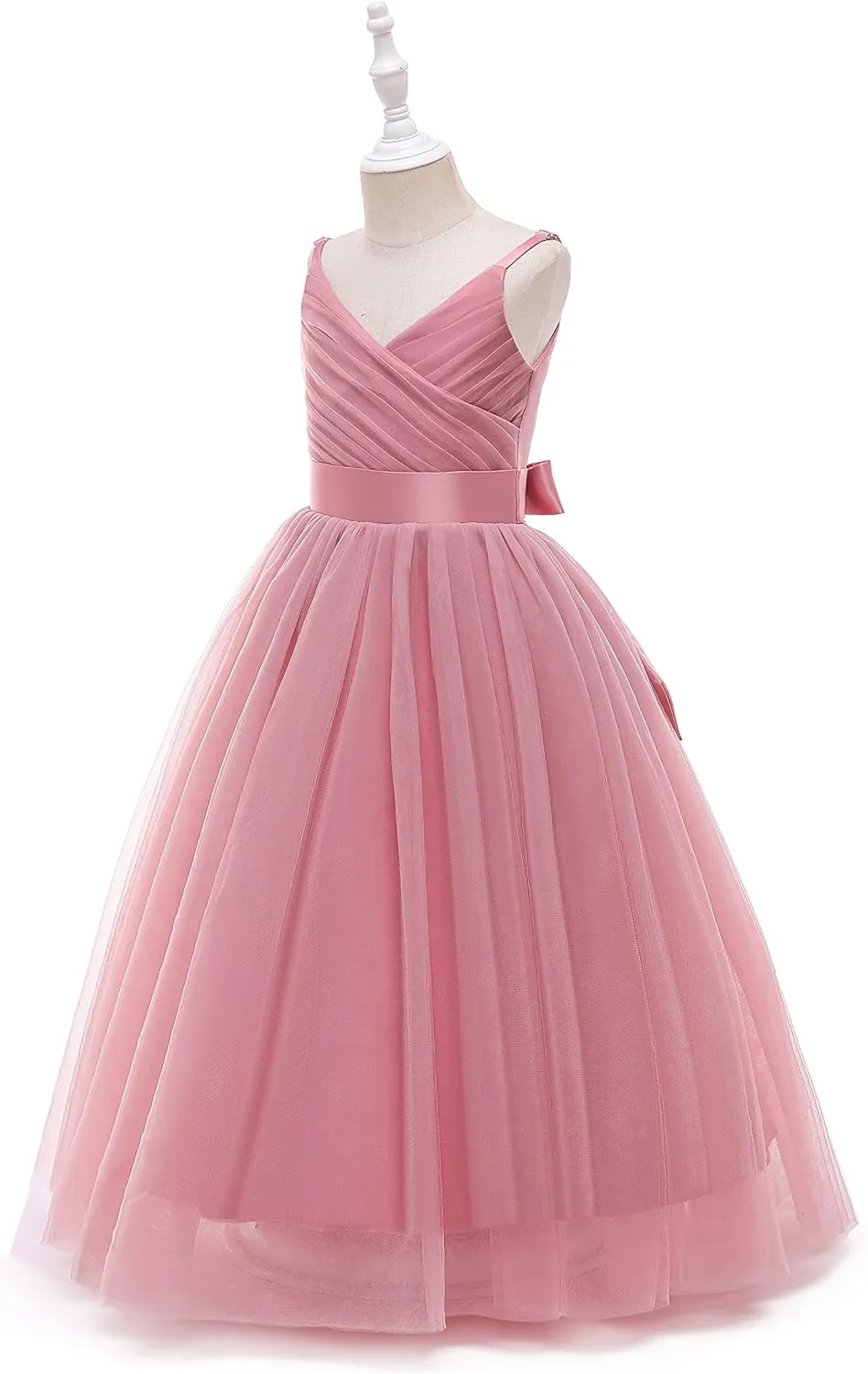 Glamulice Flower Girls Spaghetti Strap Tulle Dress Long A Line Wedding Pageant Dresses Princess Birthday Party Ball Gown