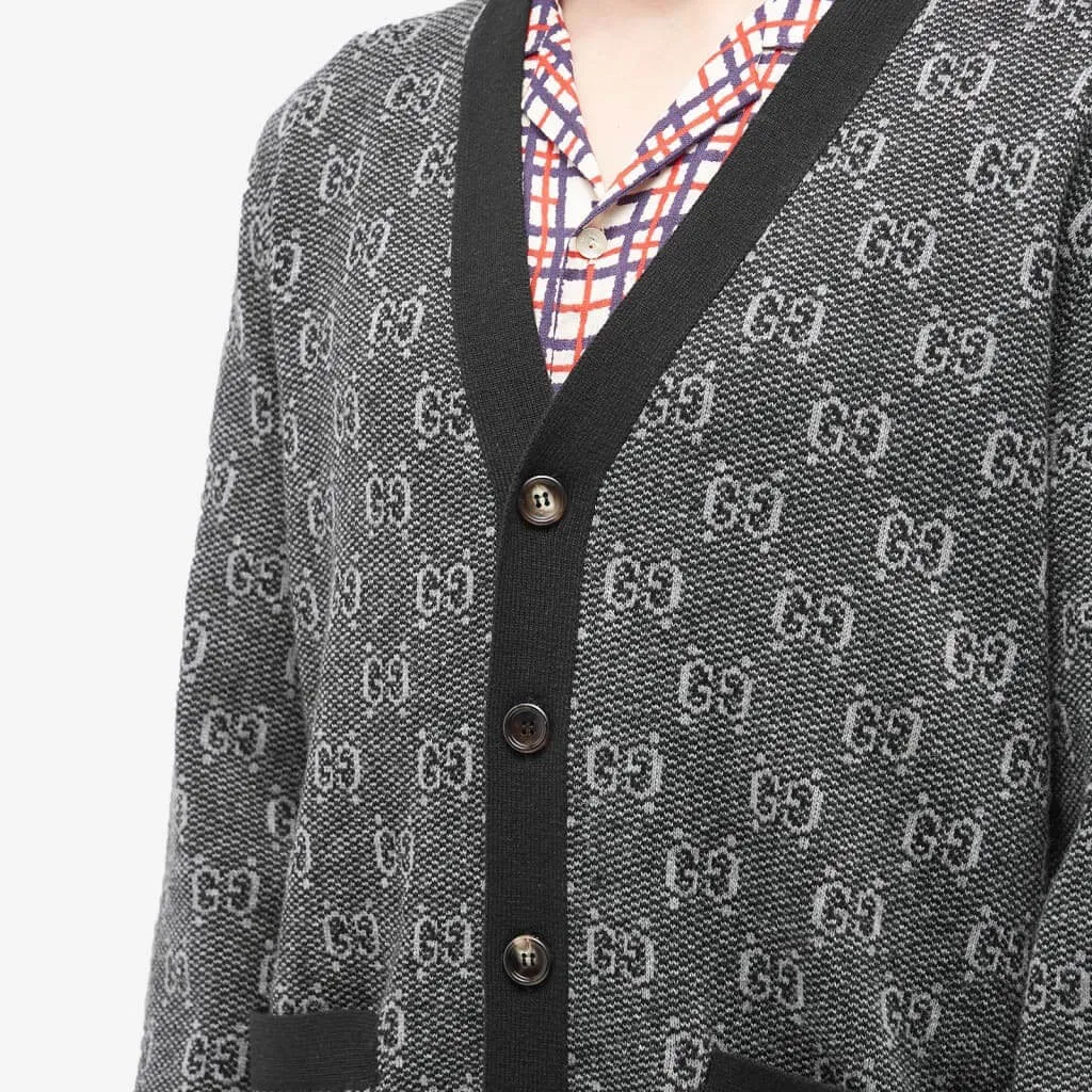 Gucci GG Logo Knit cardigan, gray