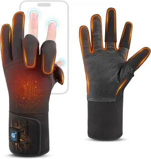 Heated Gloves for Women Men Rechargeable Waterproof Winter,Finger Dexterity Electric Heating Battery Gloves for Cold Weather Fishing Hunting Photography Cycling Working