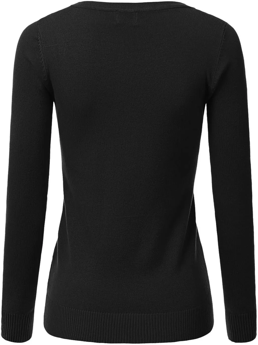 JJ Perfection Simple Soft Knit Sweater Crew Neck Long Sleeve Casual Basic Pullover Sweater Tops for Womens with Plus Size