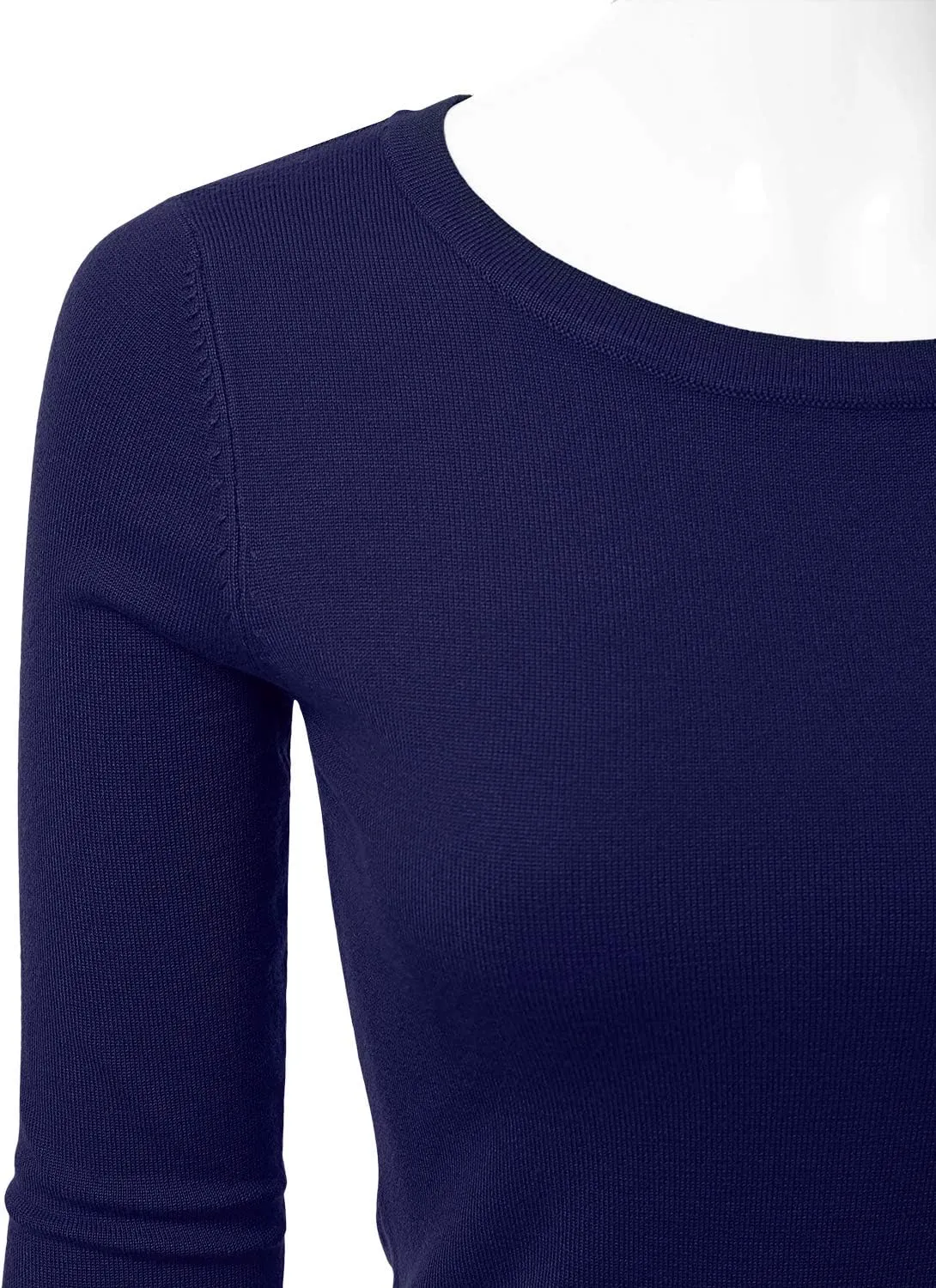 JJ Perfection Simple Soft Knit Sweater Crew Neck Long Sleeve Casual Basic Pullover Sweater Tops for Womens with Plus Size