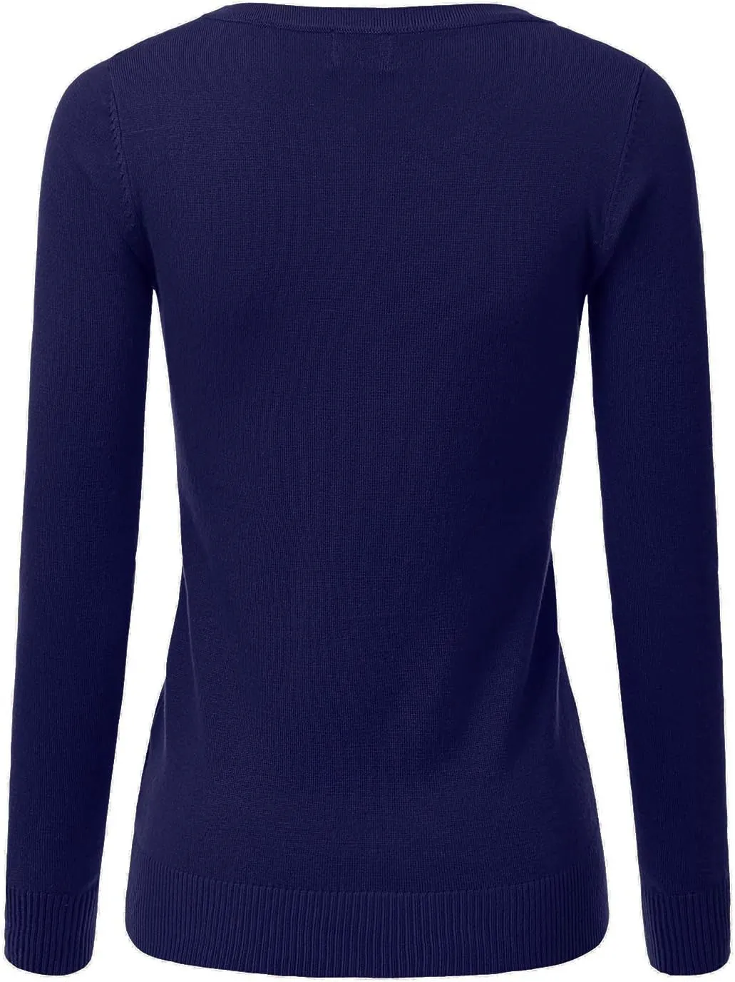 JJ Perfection Simple Soft Knit Sweater Crew Neck Long Sleeve Casual Basic Pullover Sweater Tops for Womens with Plus Size