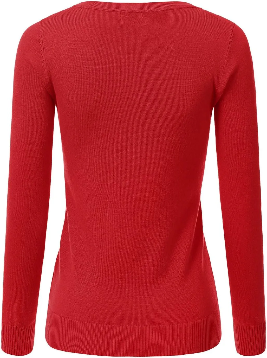 JJ Perfection Simple Soft Knit Sweater Crew Neck Long Sleeve Casual Basic Pullover Sweater Tops for Womens with Plus Size