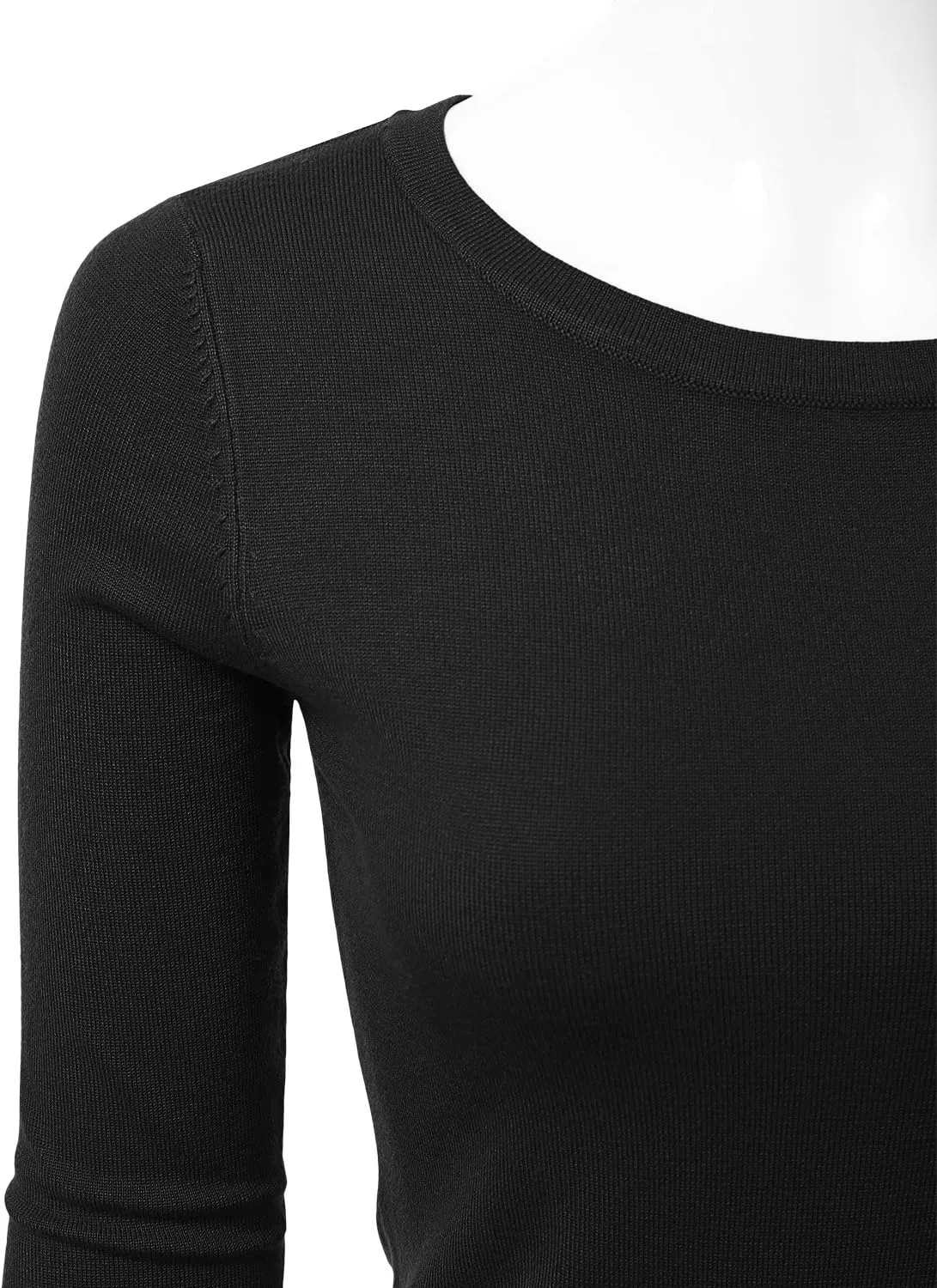 JJ Perfection Simple Soft Knit Sweater Crew Neck Long Sleeve Casual Basic Pullover Sweater Tops for Womens with Plus Size