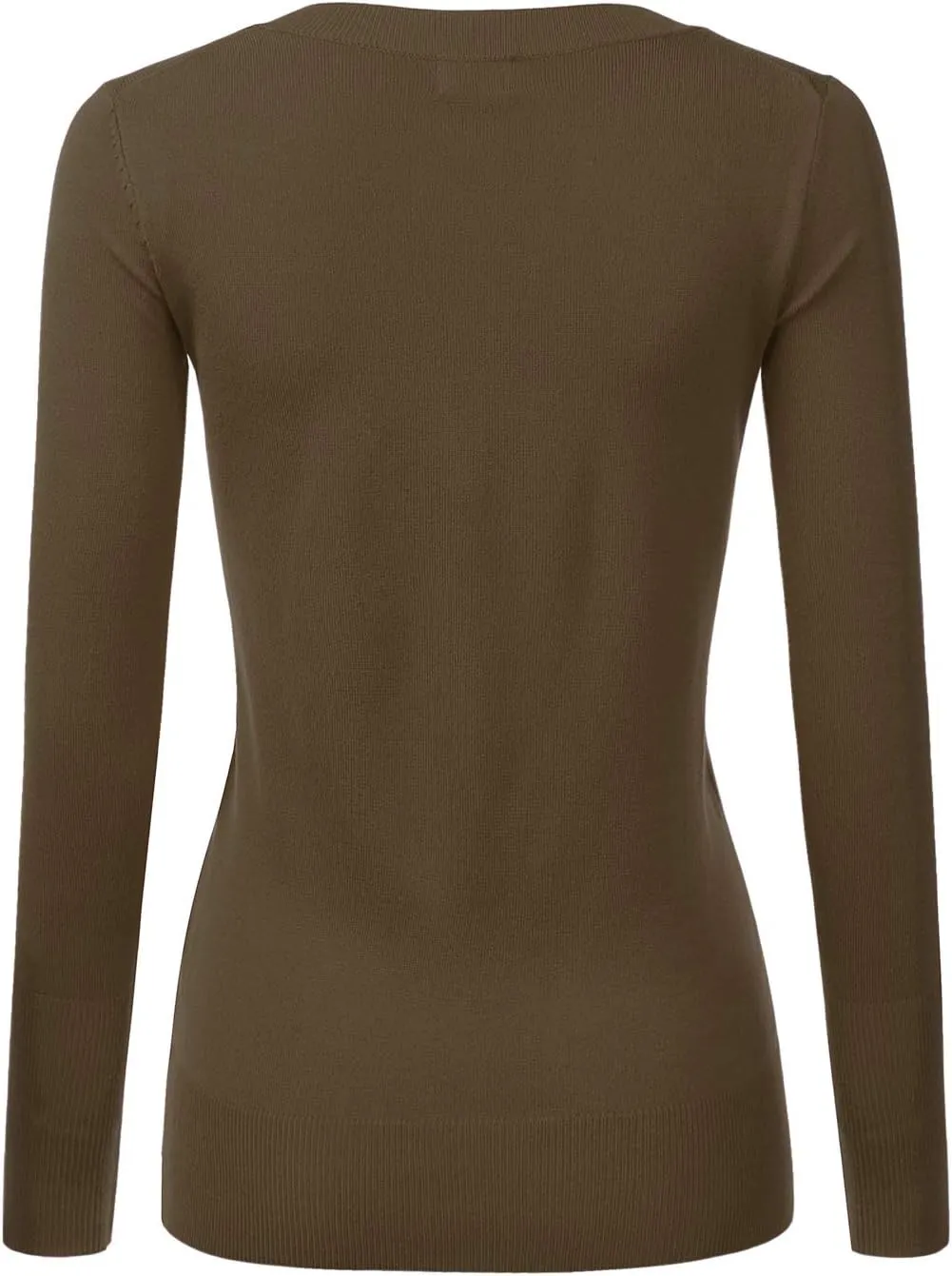 JJ Perfection Simple V-Neck Long Sleeve Pullover Essential Casual Soft Knit Fitted Sweaters for Womens Clothes with Plus Size