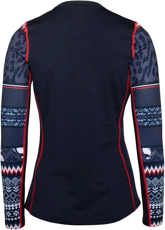 Kari Traa Lilja Long Sleeve Women's Base Layer Top - Fitted 100% Recycled Polyester Knit Thermal Top