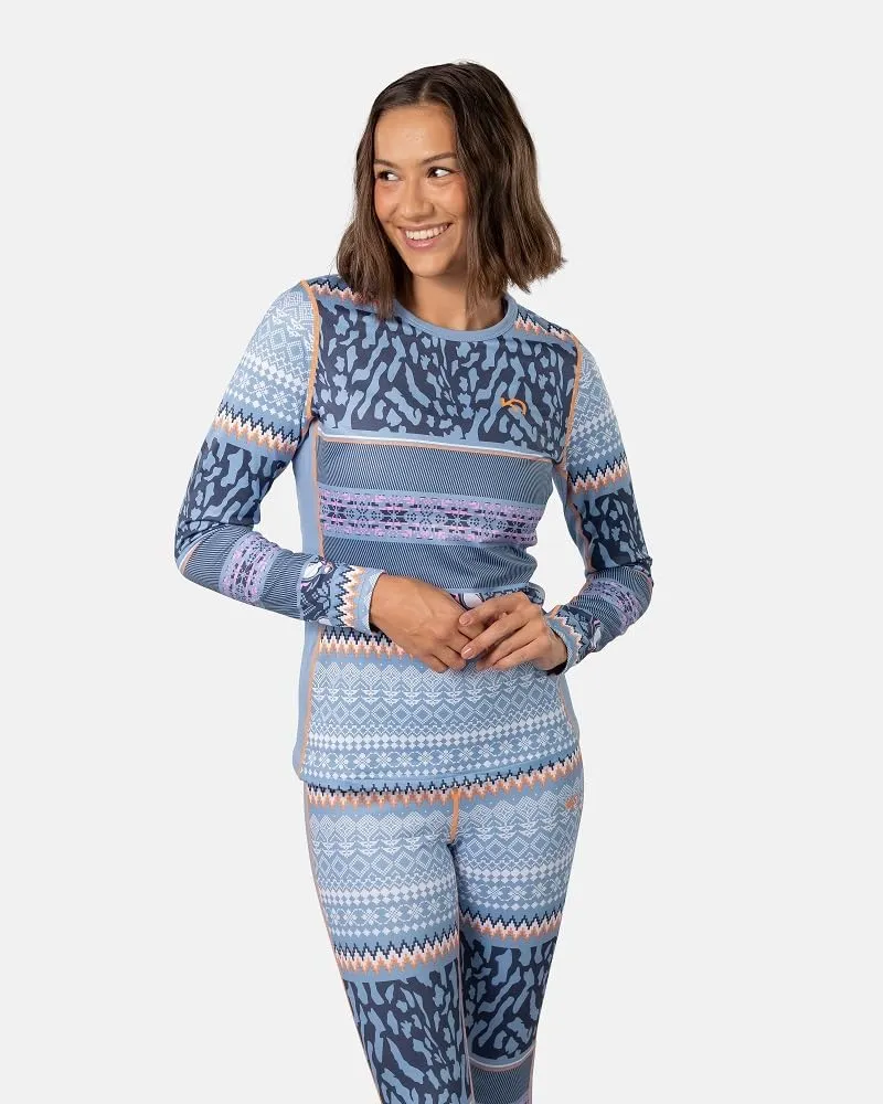 Kari Traa Lilja Long Sleeve Women's Base Layer Top - Fitted 100% Recycled Polyester Knit Thermal Top