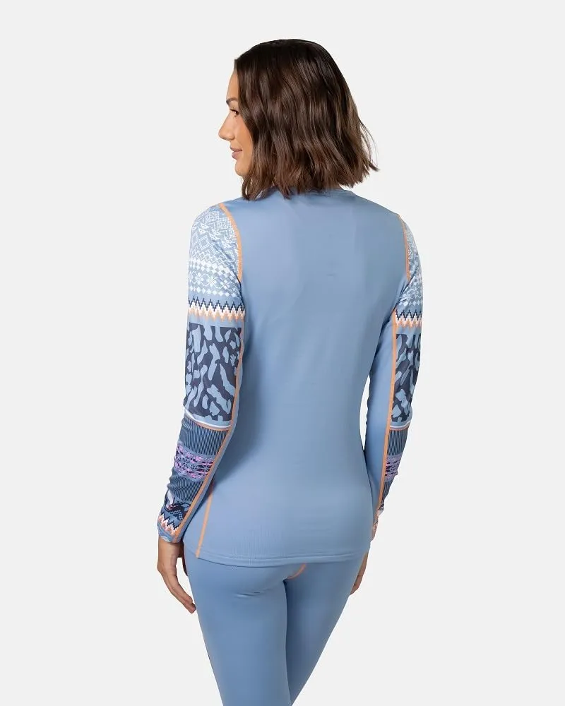 Kari Traa Lilja Long Sleeve Women's Base Layer Top - Fitted 100% Recycled Polyester Knit Thermal Top