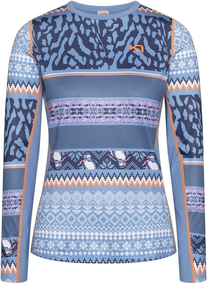 Kari Traa Lilja Long Sleeve Women's Base Layer Top - Fitted 100% Recycled Polyester Knit Thermal Top