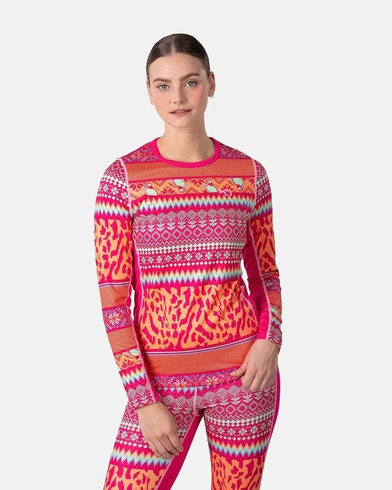 Kari Traa Lilja Long Sleeve Women's Base Layer Top - Fitted 100% Recycled Polyester Knit Thermal Top