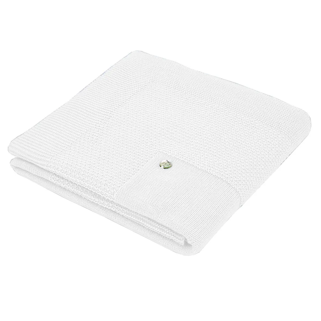 Knit Blanket Lecer White