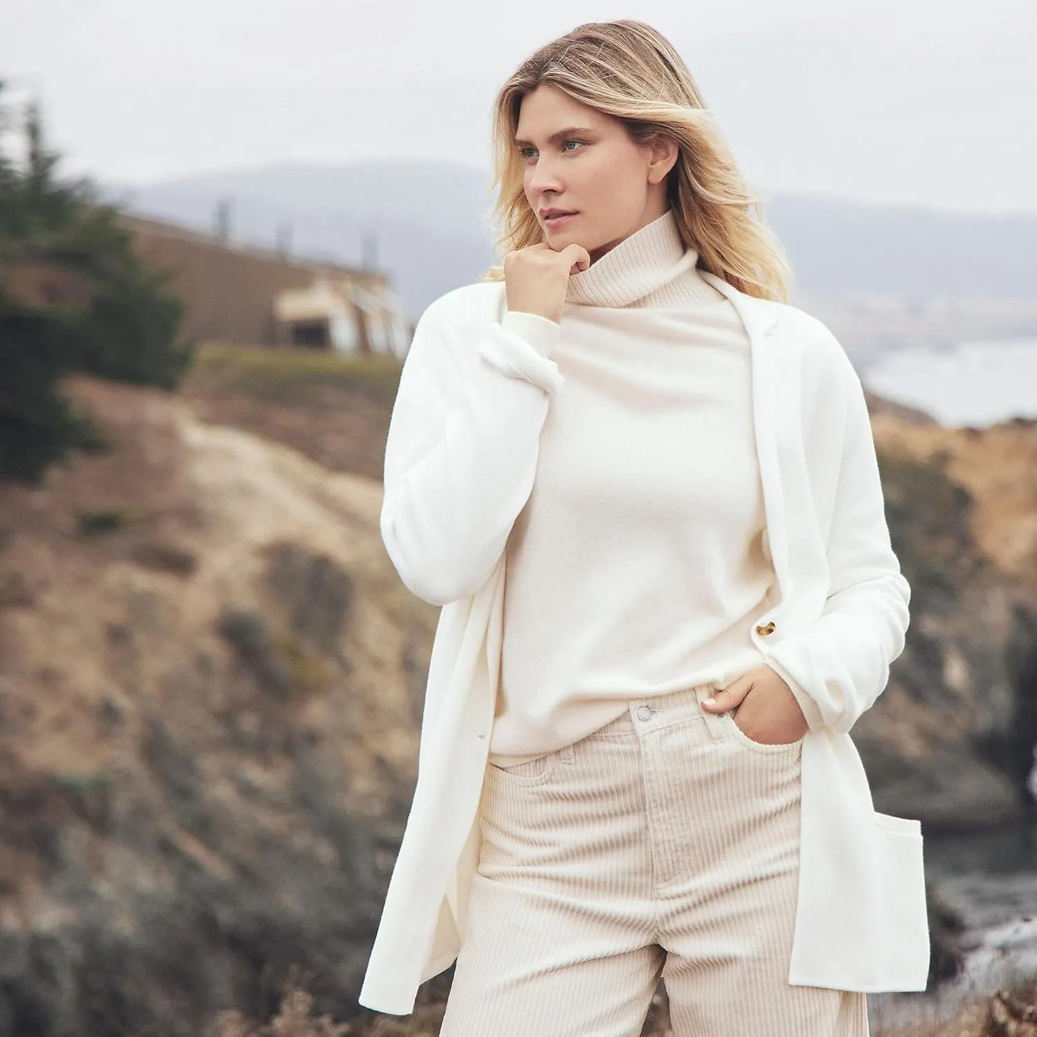 Lands' End Women's Cashmere Turtleneck Sweater
