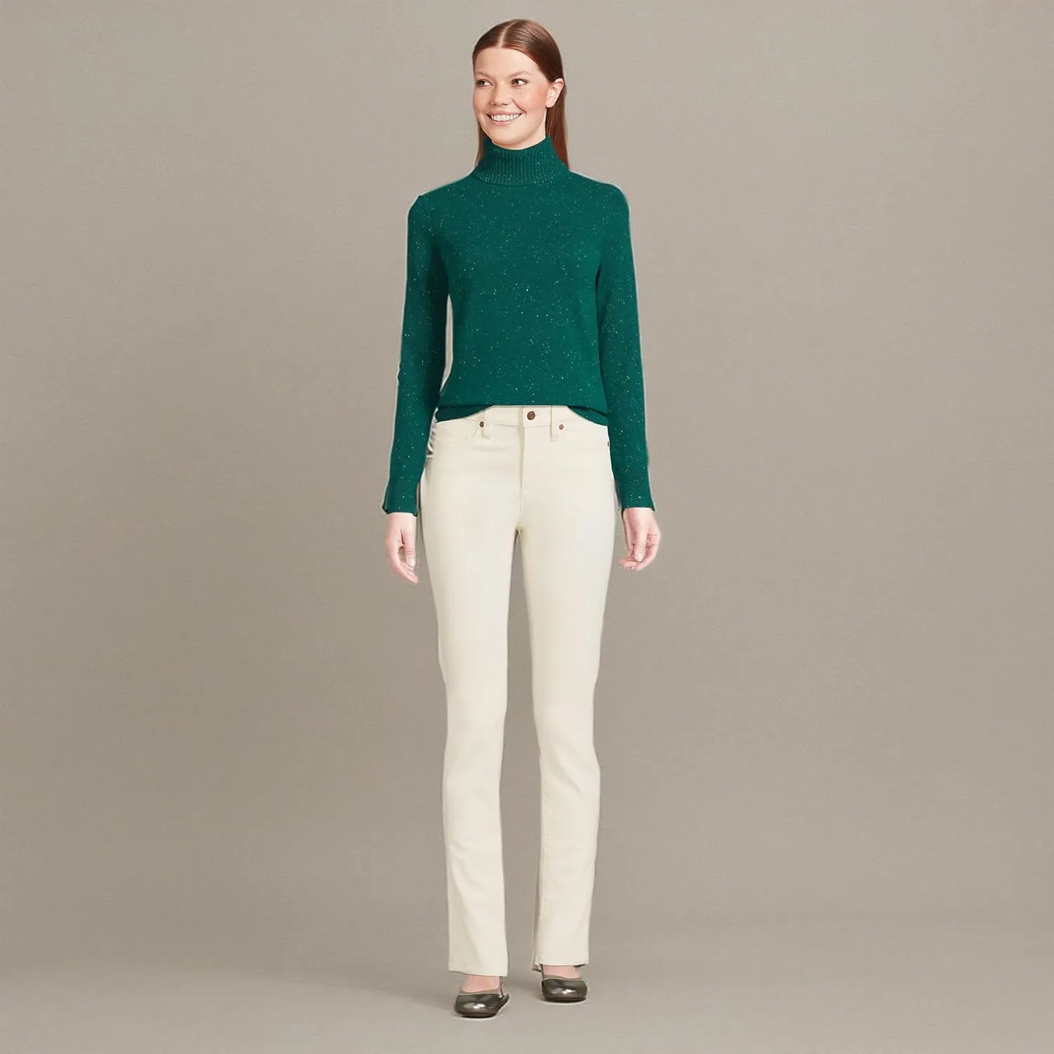 Lands' End Women's Cashmere Turtleneck Sweater