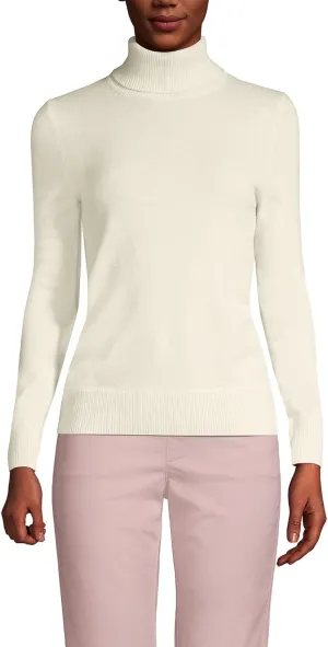 Lands' End Women's Cashmere Turtleneck Sweater