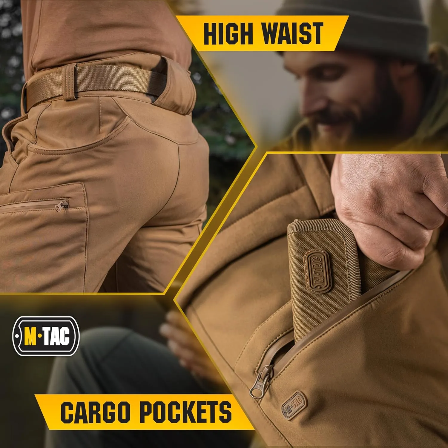 M-Tac Winter Tactical Pants for Men Softshell Insulated Fleece Lined Cargo Pants