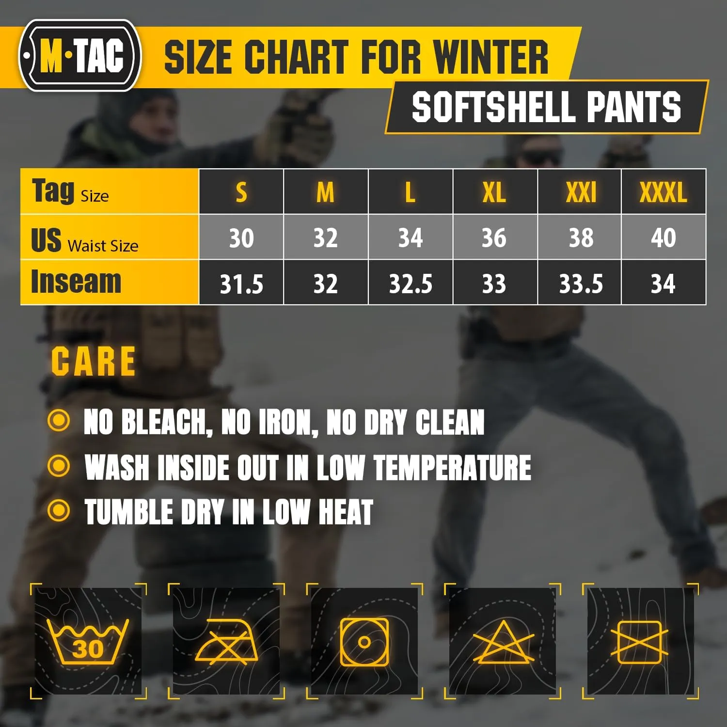 M-Tac Winter Tactical Pants for Men Softshell Insulated Fleece Lined Cargo Pants