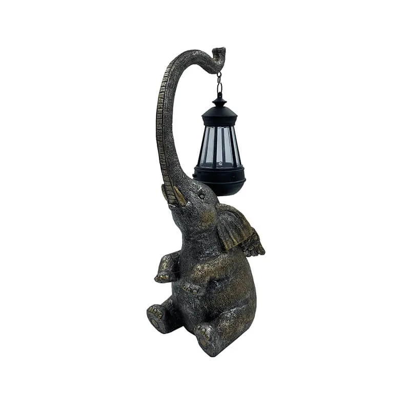 Modern Decorative Solar Elephant Resin Lawn Outdoor Landscape Lighting
