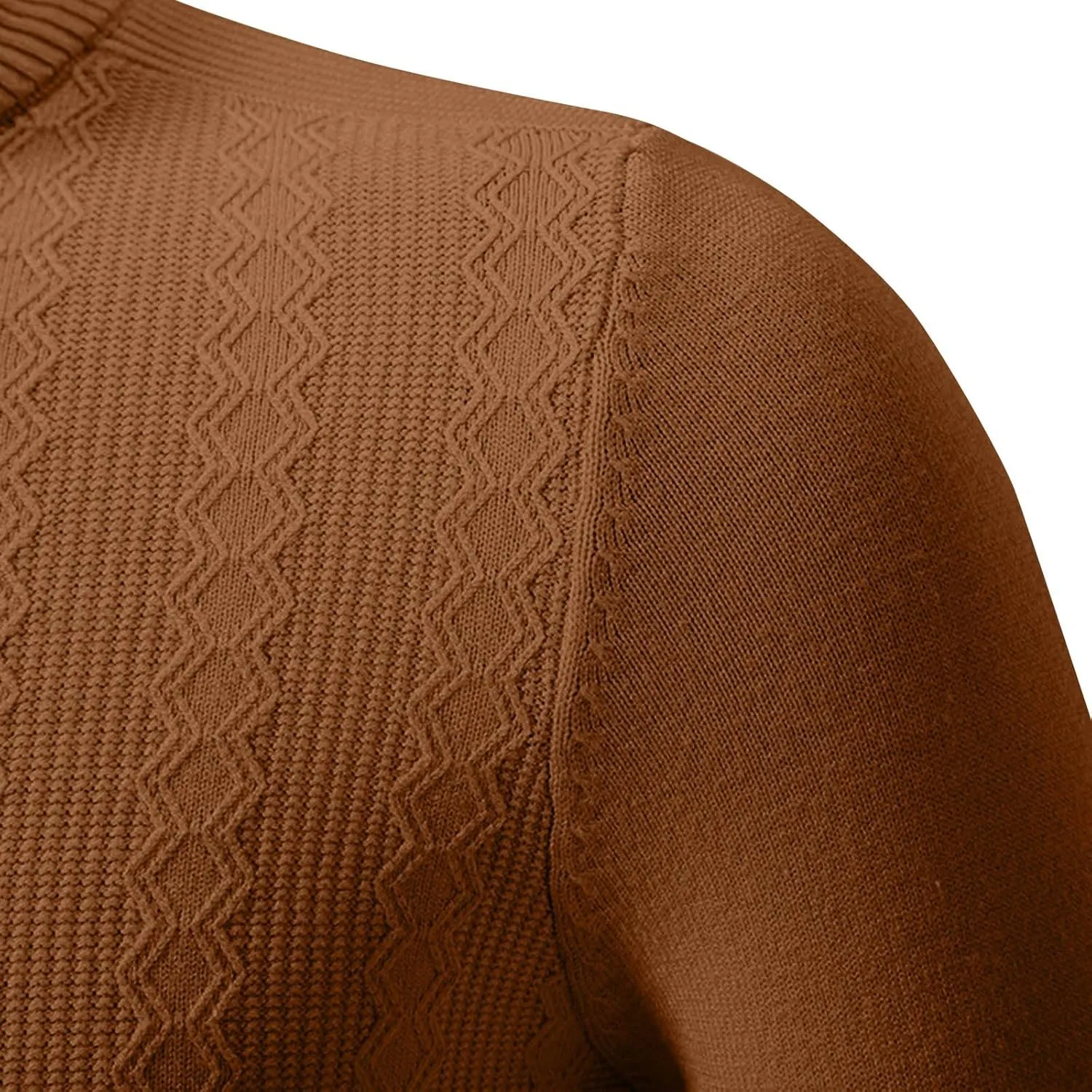 Muscularfit Zip Up Turtleneck Sweaters for Men 2024 Ribbed Knit Long Sleeve High Neck Knitted Pullover Sweaters Fall Knitwear