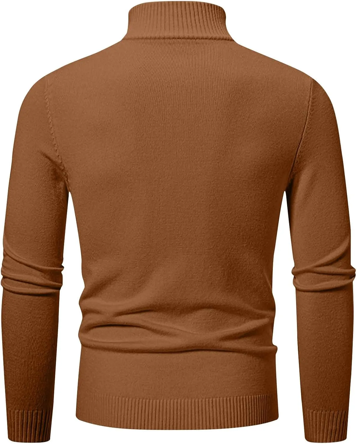 Muscularfit Zip Up Turtleneck Sweaters for Men 2024 Ribbed Knit Long Sleeve High Neck Knitted Pullover Sweaters Fall Knitwear