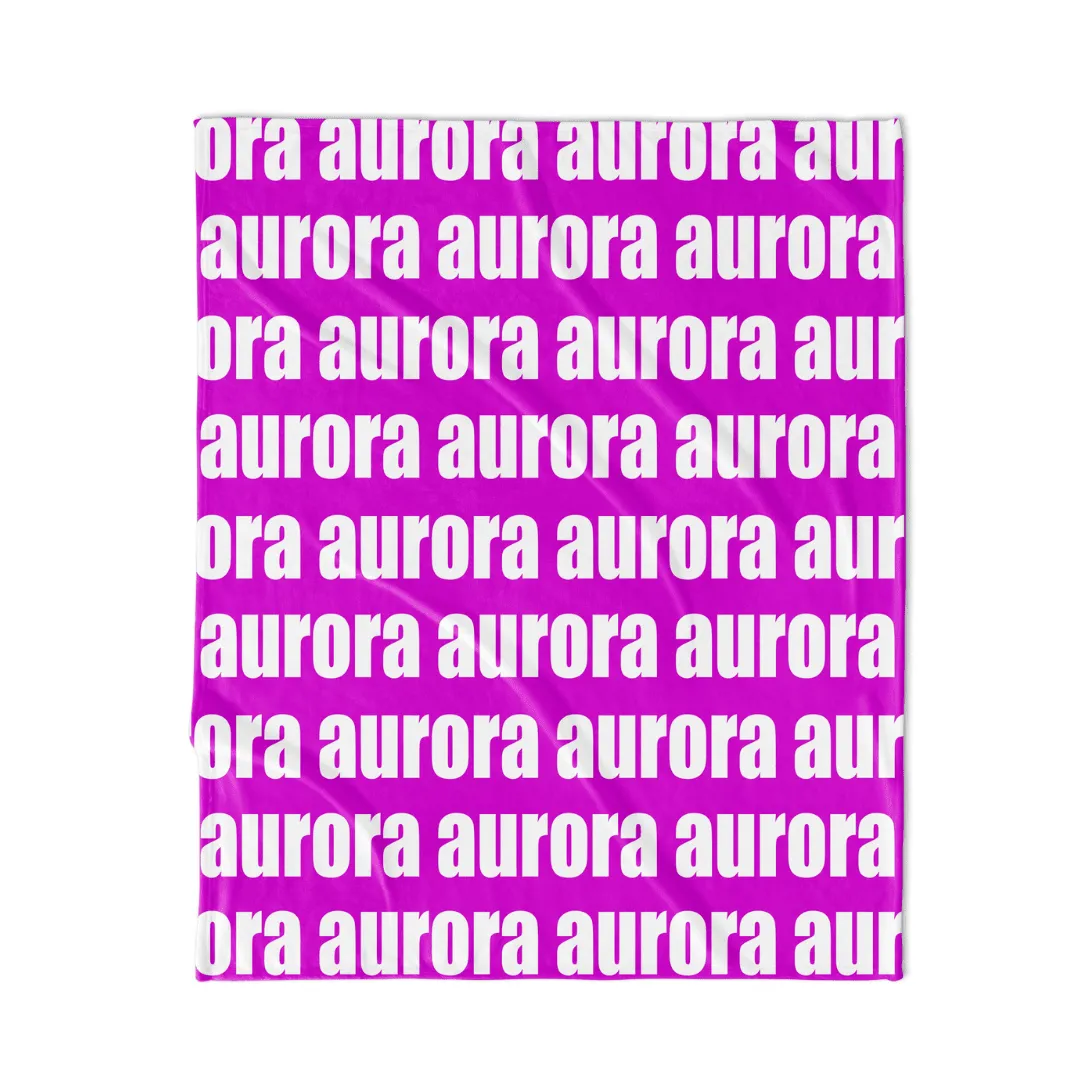 PERSONALIZED NAME BLANKET - BOLD FONT - TROPICAL MAGENTA