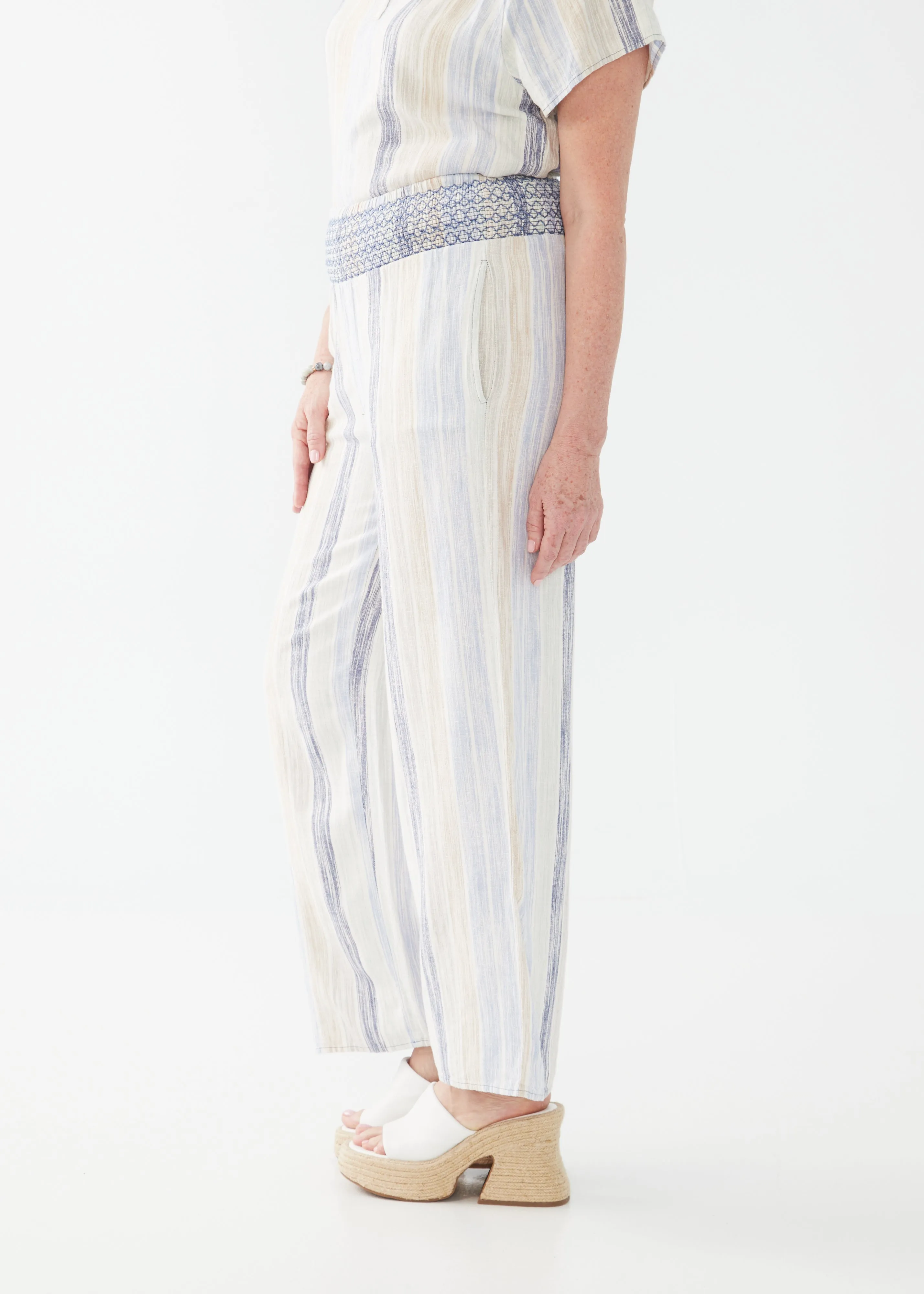 Pull-On Linen Blend Pants