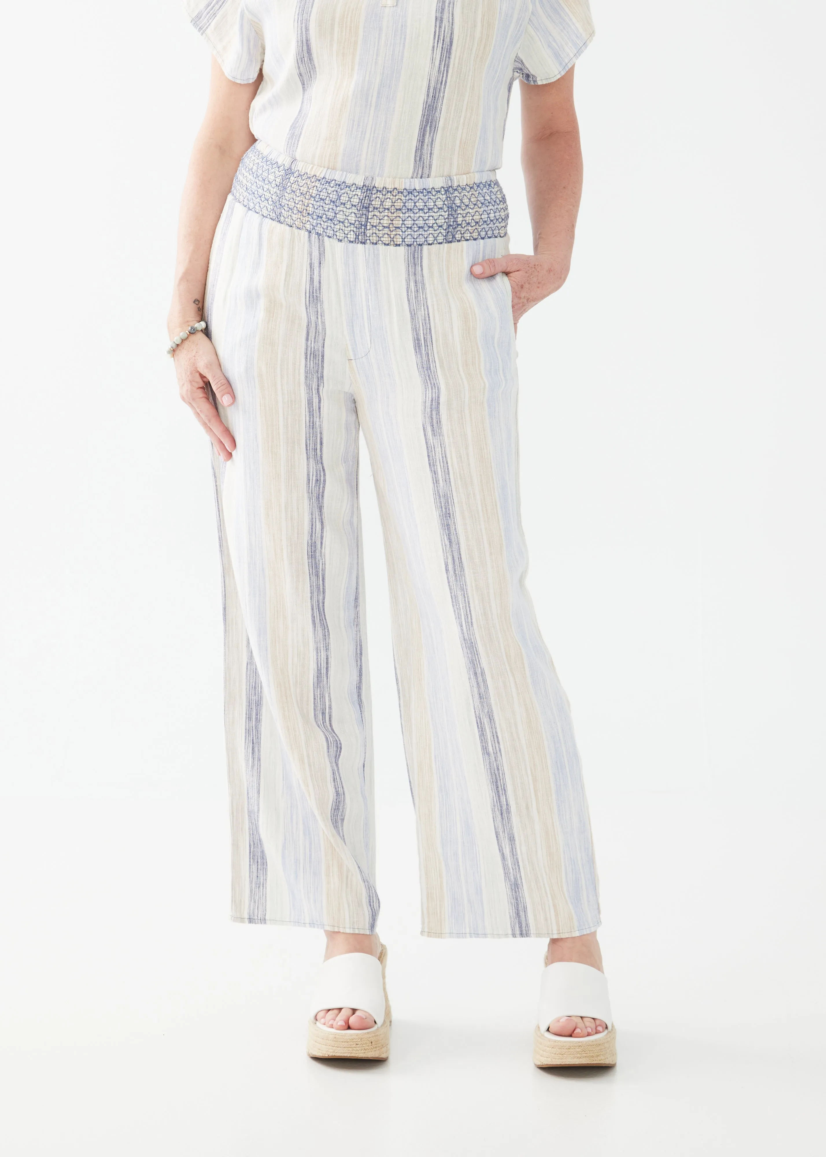 Pull-On Linen Blend Pants