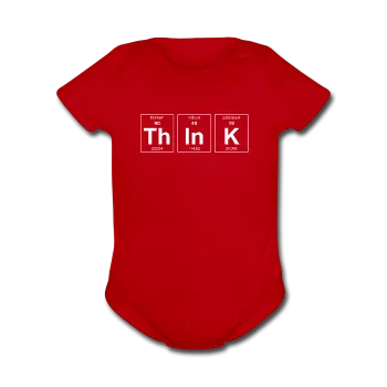 "ThInK" (white) - Baby Short Sleeve One Piece