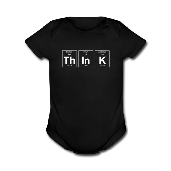 "ThInK" (white) - Baby Short Sleeve One Piece
