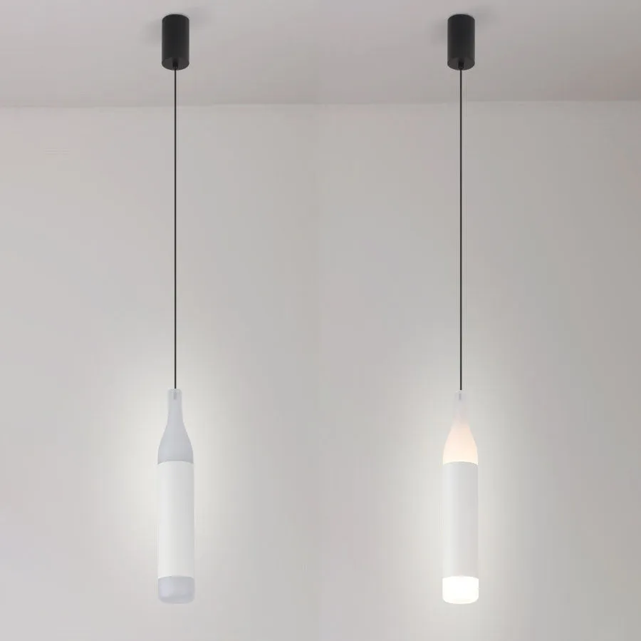 Scandinavian Modern Creative Wine Bottle Aluminum Acrylic LED Pendant Light