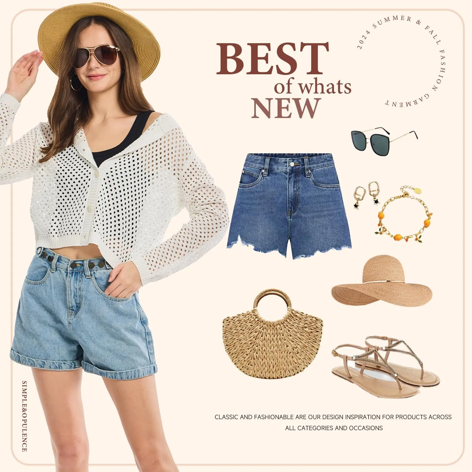 Simple&Opulence Women's Crochet Cardigan Cover Up Lightweight V Neck Summer Mesh Sweater Knit Tops Casual Jacket Hooded