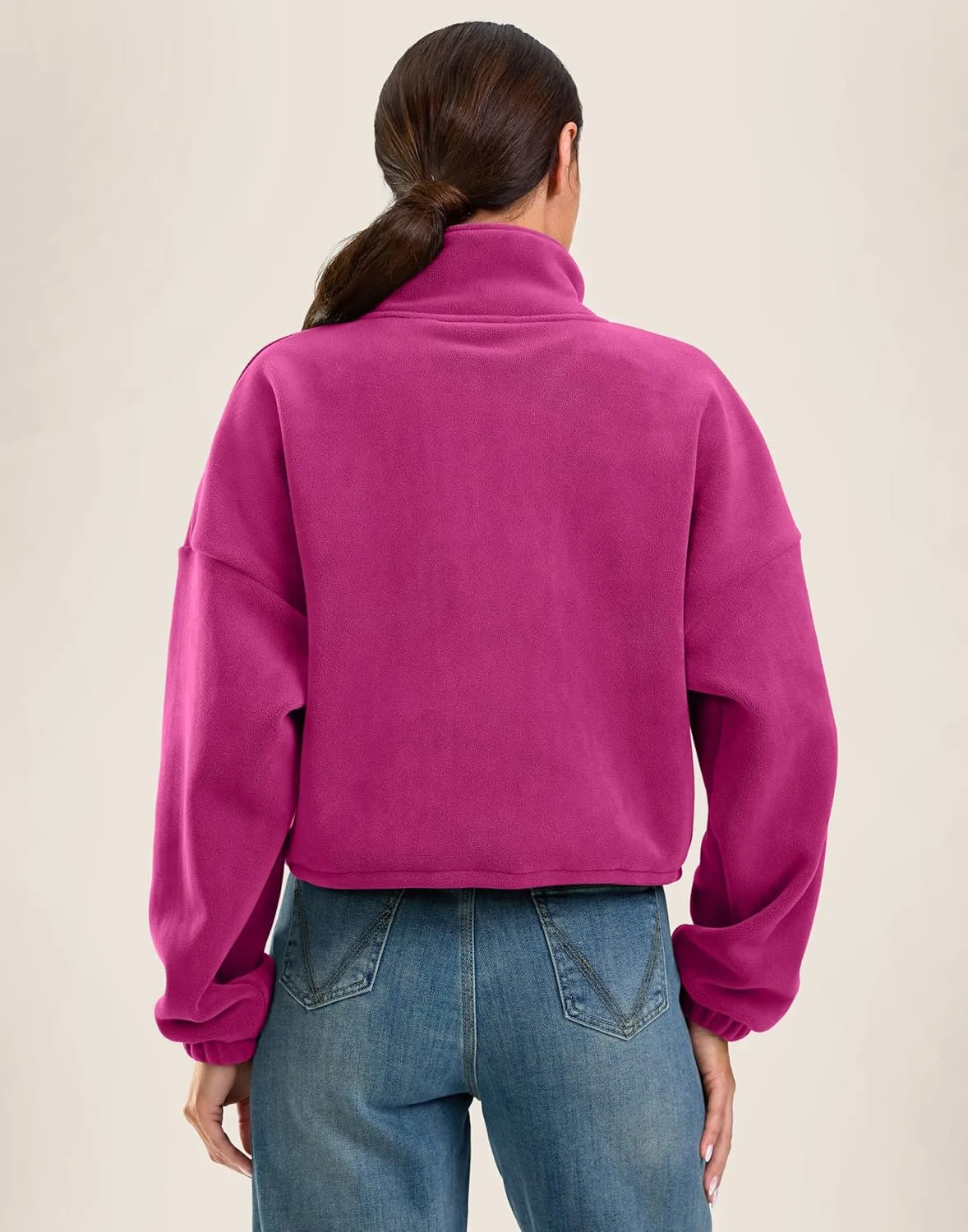 Soothfeel Women's Fleece Cropped Jacket Zip Up Sweatshirt Short Coat Sherpa Jackets for Women Fall Winter Fashion Clothes