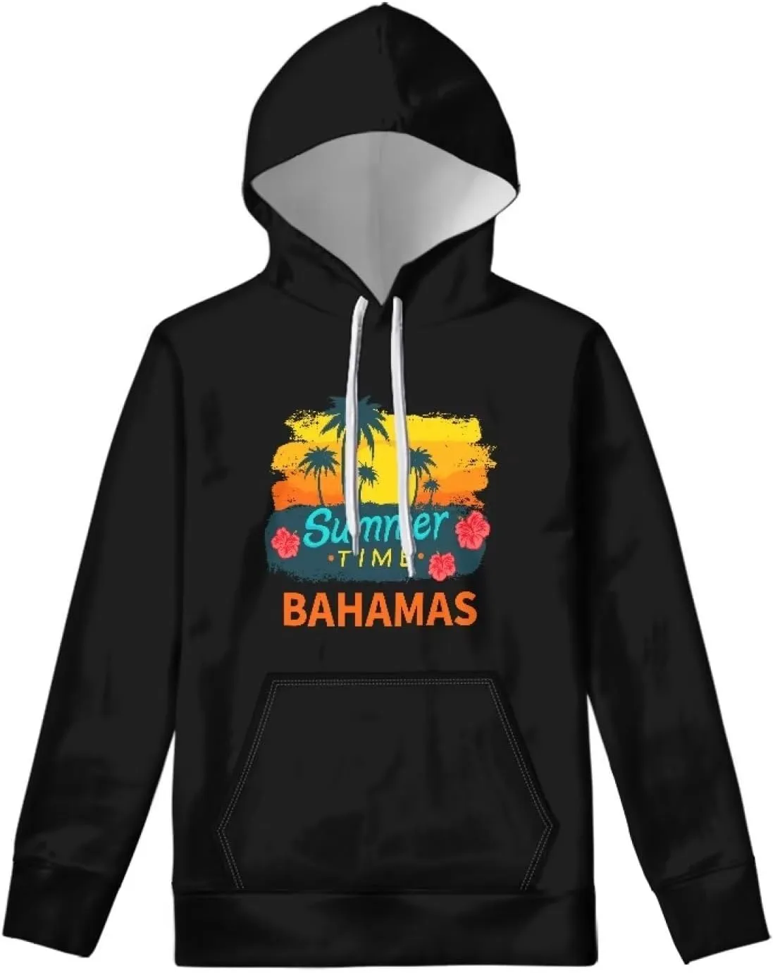 Uasibuni Fashion Letter Print Personalized Hoodie Drawstring Pullover Top Casual Loose Hooded Sweatshirt For Women
