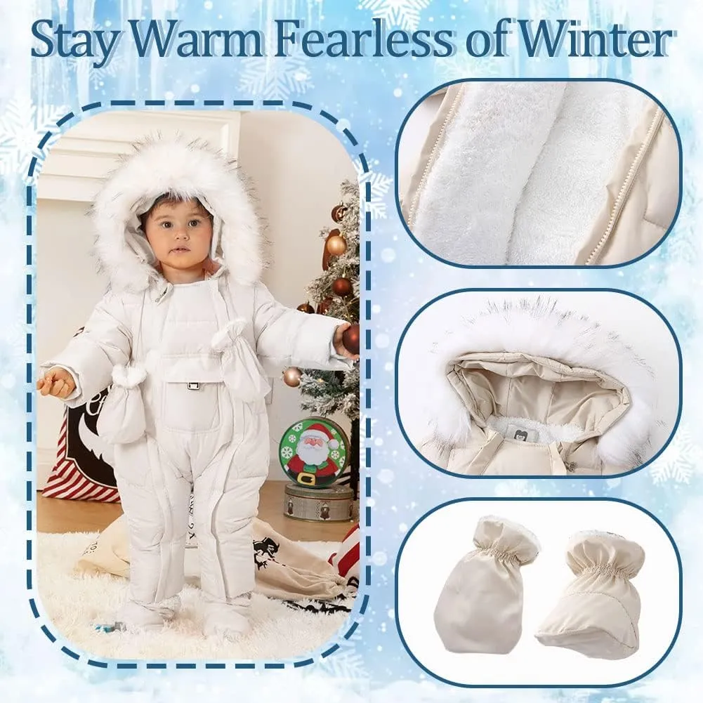 UVIPC Baby Toddler Winter Thick Coat Snowsuit Snow wear Romper Footie Outwear with Hooded
