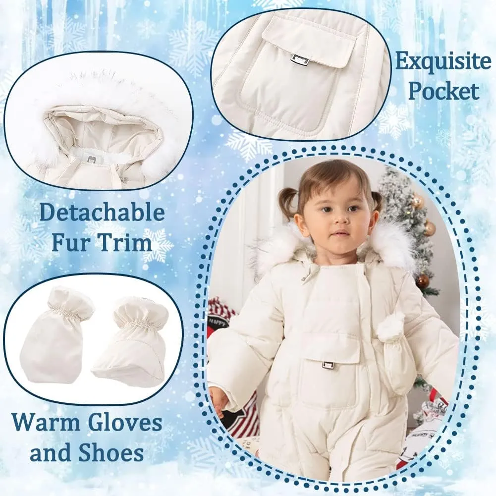 UVIPC Baby Toddler Winter Thick Coat Snowsuit Snow wear Romper Footie Outwear with Hooded