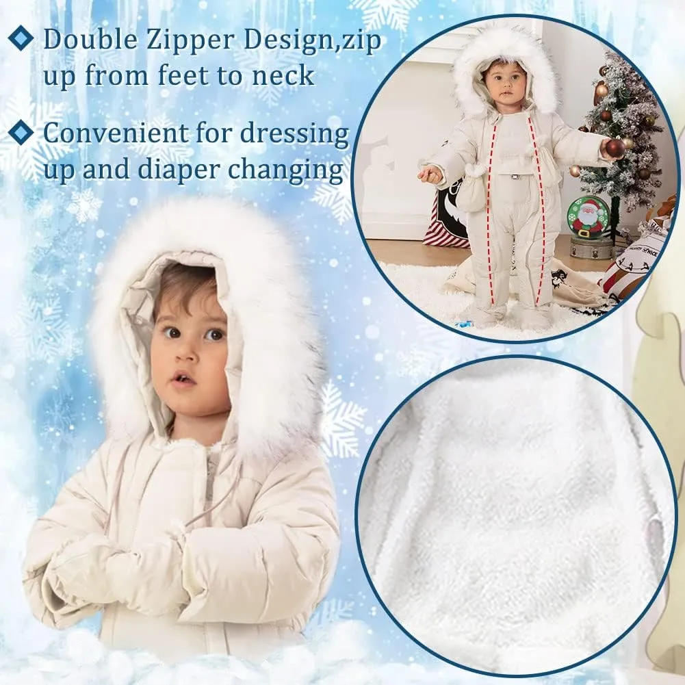 UVIPC Baby Toddler Winter Thick Coat Snowsuit Snow wear Romper Footie Outwear with Hooded